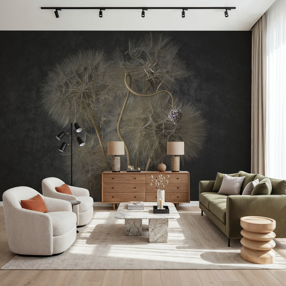 Delicate Dandelion Mural Wallpaper - room preview 03