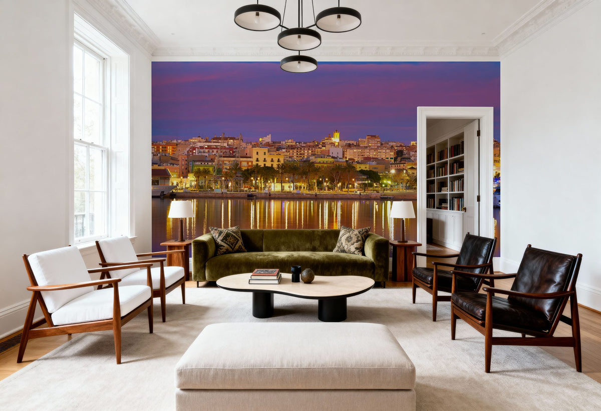 Tropical Harbor Twilight Mural Wallpaper - room preview 03