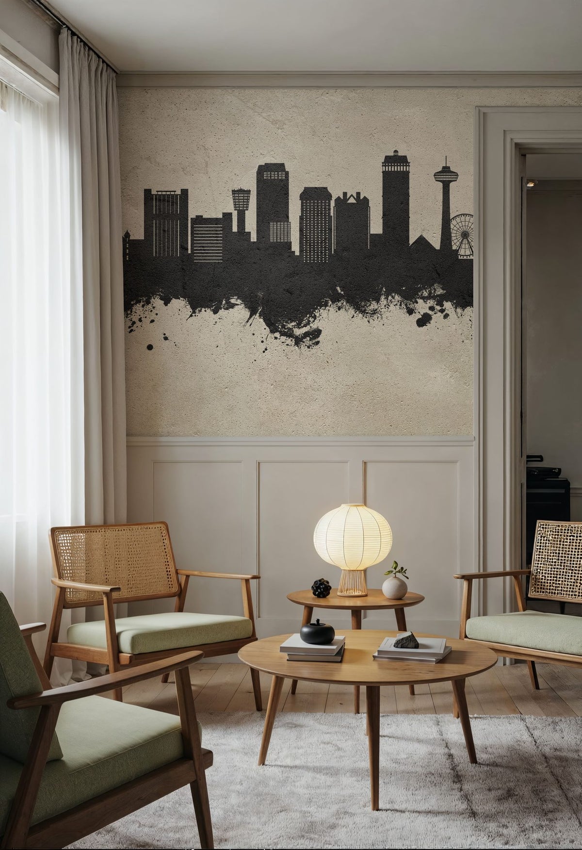 Niagara Falls Skyline Concrete Mural Wallpaper - room preview 03