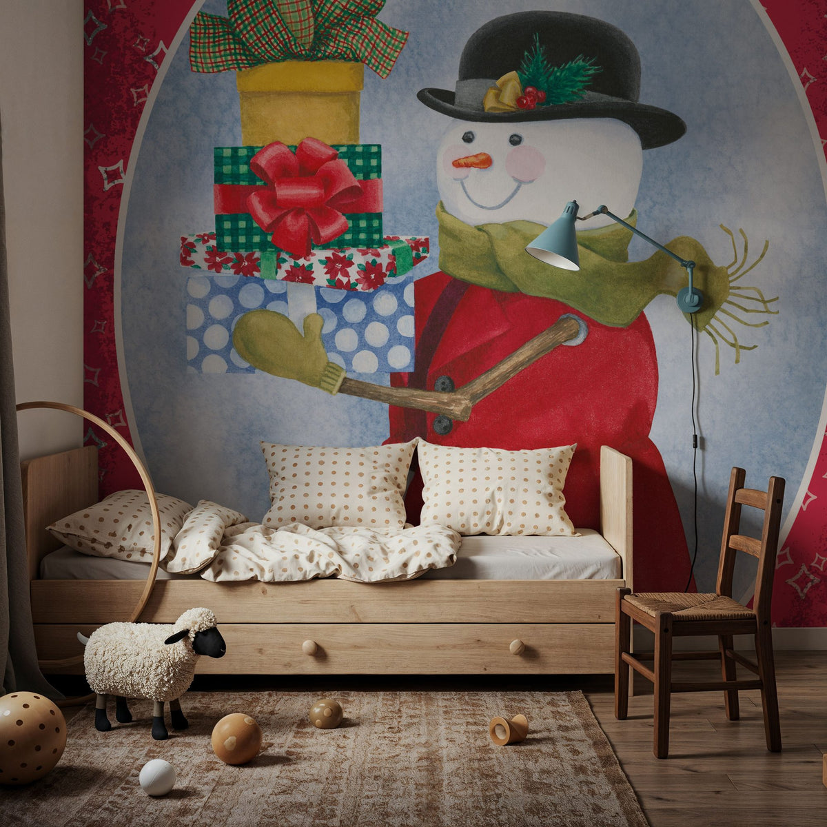 Main Street Christmas VIII Mural Wallpaper - room preview 03