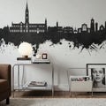 Salisbury England Skyline Black & White Mural Wallpaper - room preview 03