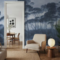 Mediterranean Pine Landscape, Blues Mural Wallpaper - room preview 03