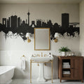 Tehran Iran Skyline Black & White Mural Wallpaper - room preview 03