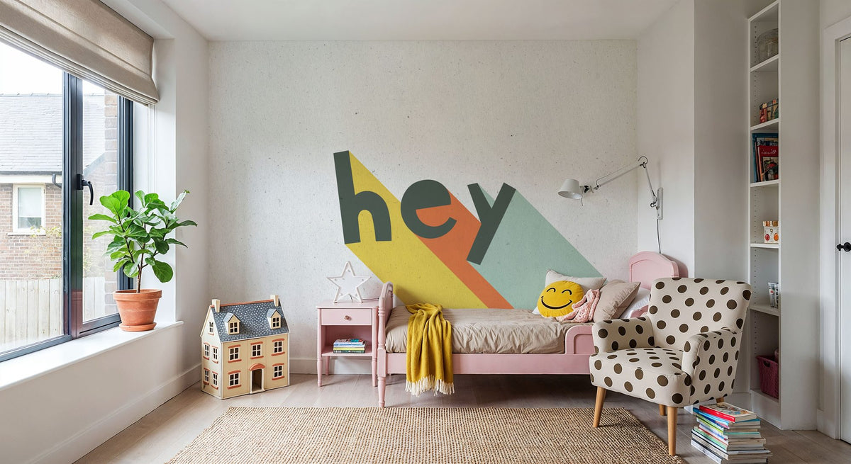 Hey Rainbow Mural Wallpaper - room preview 03