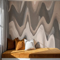 Abstract Paints, Mocha Mural Wallpaper - room preview 03