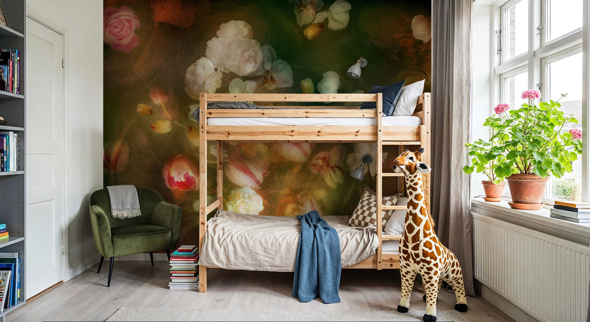 The Floral Golden Hour Mural Wallpaper - room preview 03