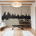 Moscow Russia Skyline Concrete Mural Wallpaper - room preview 03