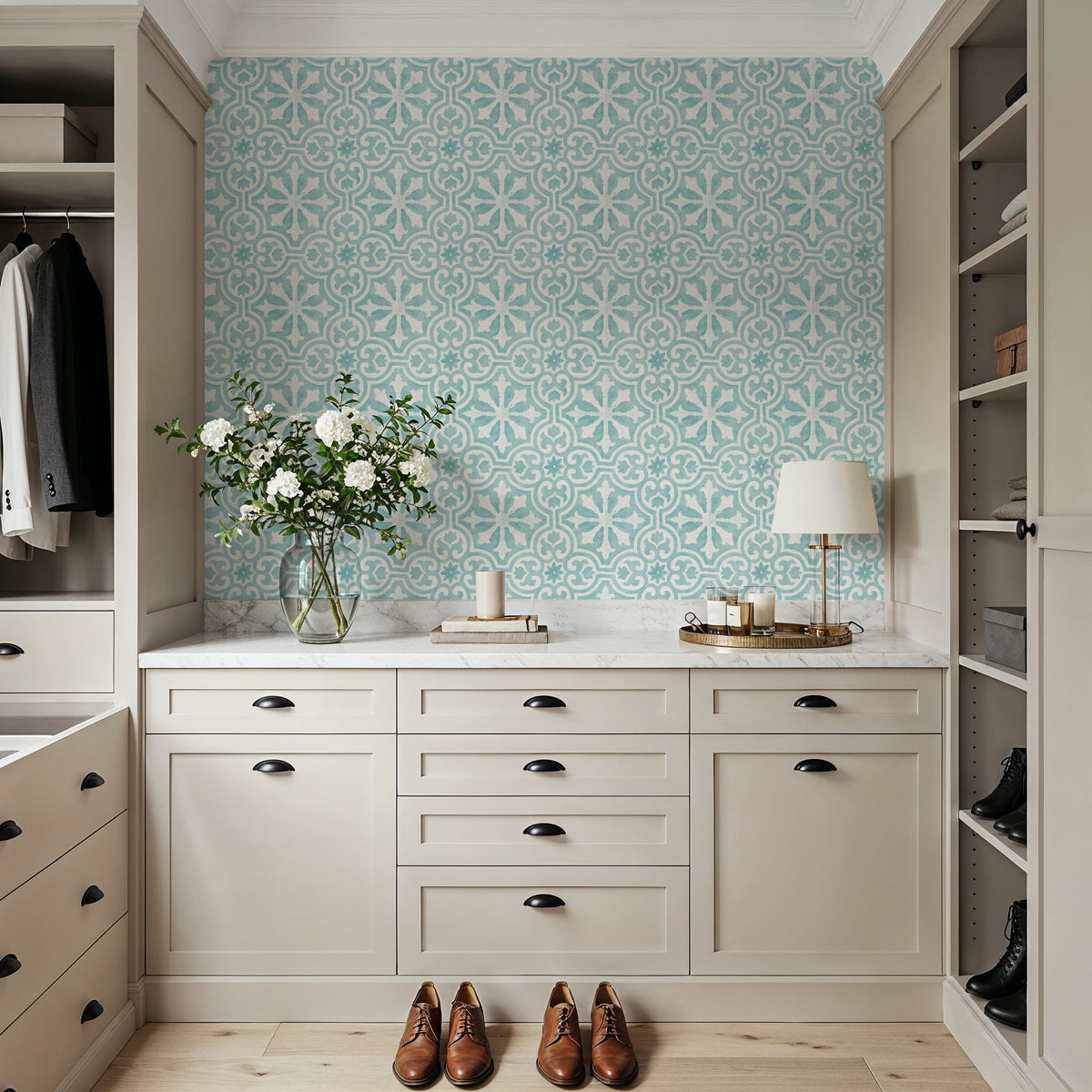 Ocean Dreams Turqouise Mural Wallpaper - room preview 03