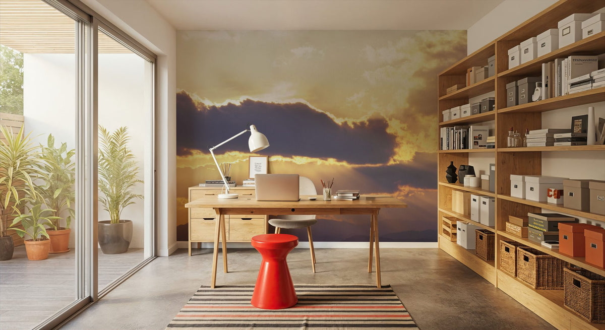 Golden Mountain Break Mural Wallpaper - room preview 03