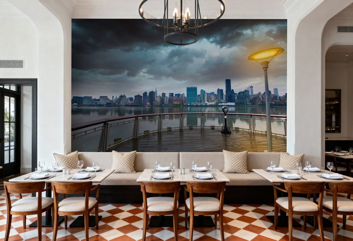 East River Dusk Mural Wallpaper - room preview 03