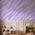 Tiger Animal Print, Pink on Lilac Mural Wallpaper - room preview 03