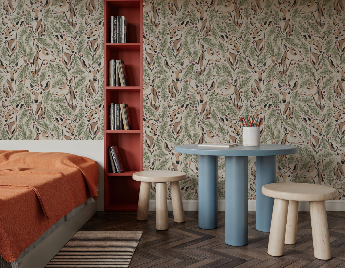 Oh Deer Mural Wallpaper - room preview 03
