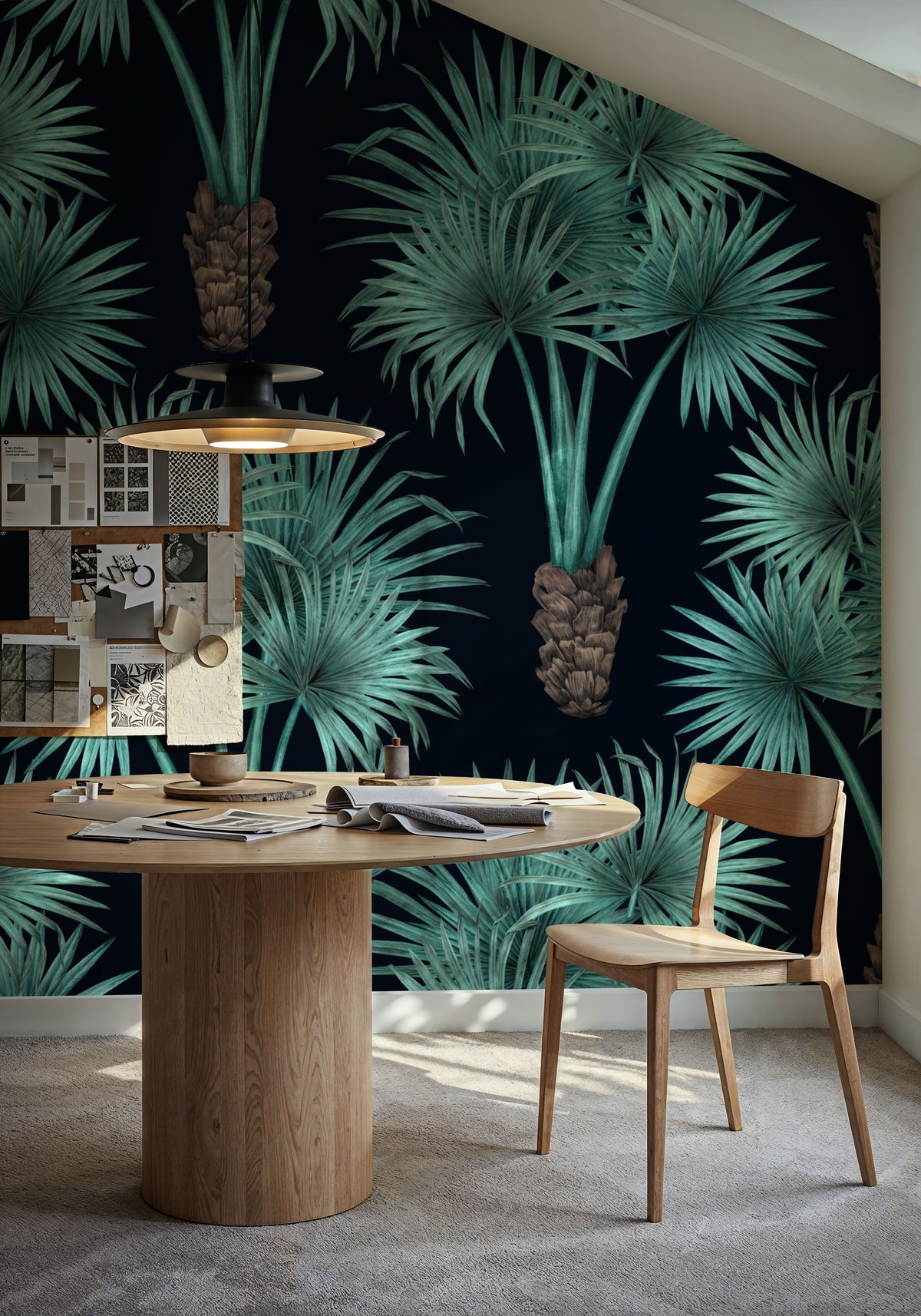Elephant Ear Tree, Turqouise Mural Wallpaper - room preview 03
