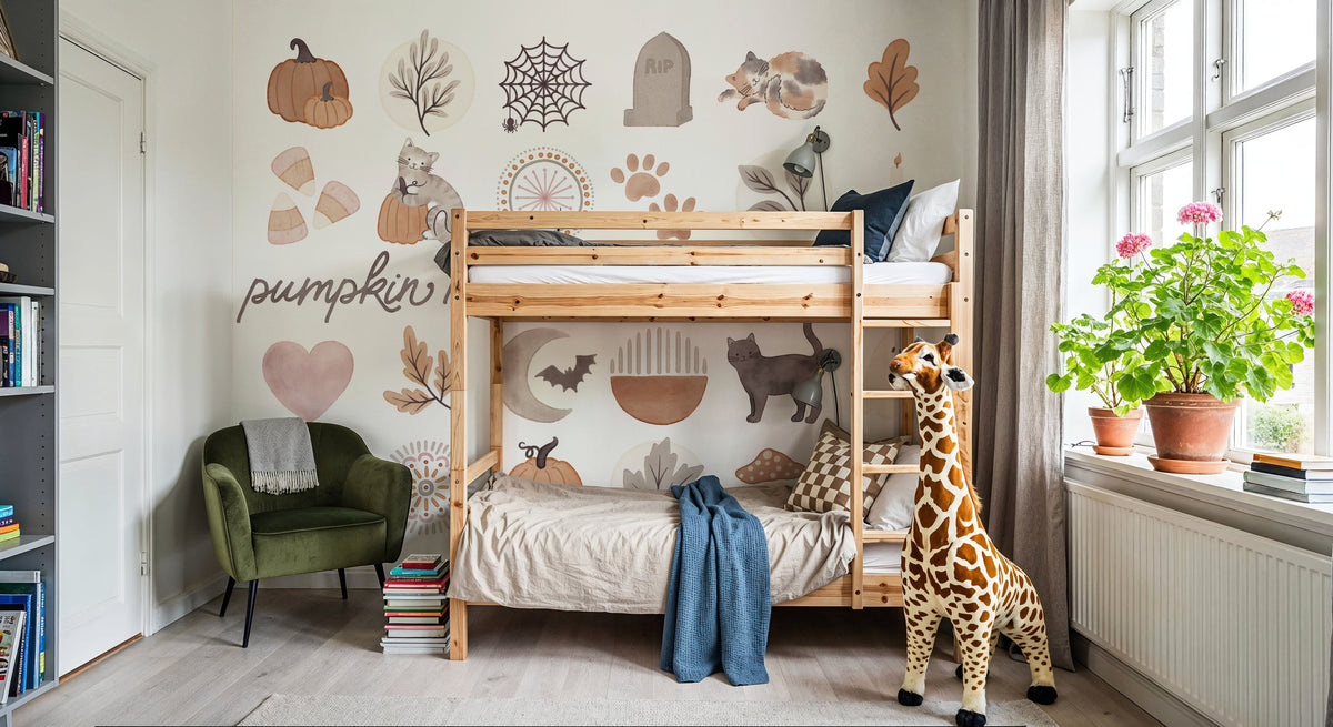 Pumpkins and Paws IV Mural Wallpaper - room preview 03