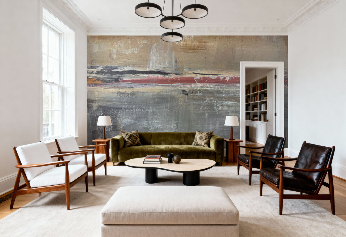Rustic Abstract Mural Wallpaper - room preview 03