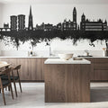 Wakefield England Skyline Black & White Mural Wallpaper - room preview 03