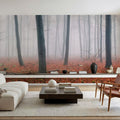 Red Autumn Leaves Mural Wallpaper - room preview 03