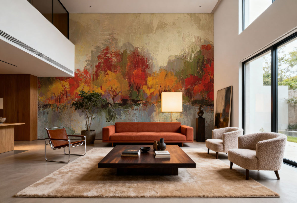 Autumn River Reflection Mural Wallpaper - room preview 03
