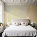 Embracing Shapes, Beige Mural Wallpaper - room preview 03