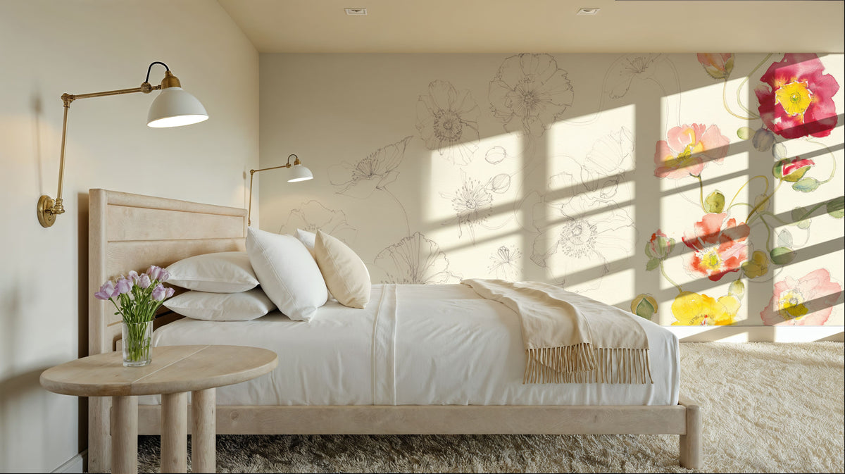 Floral Elements Mural Wallpaper - room preview 03