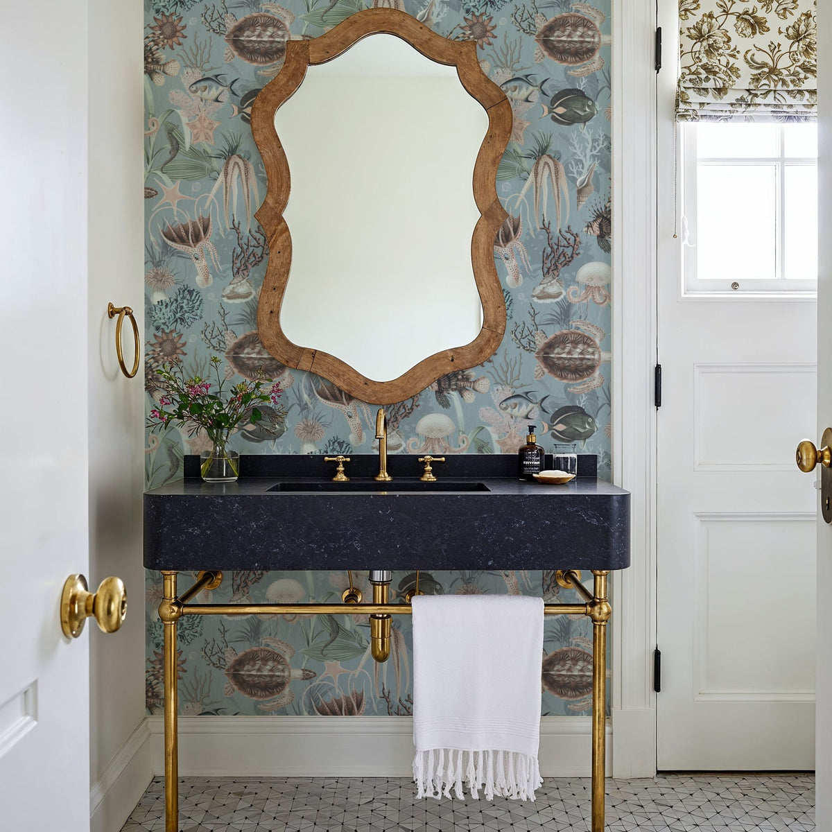 Deep Sea, Light Blue Mural Wallpaper - room preview 03