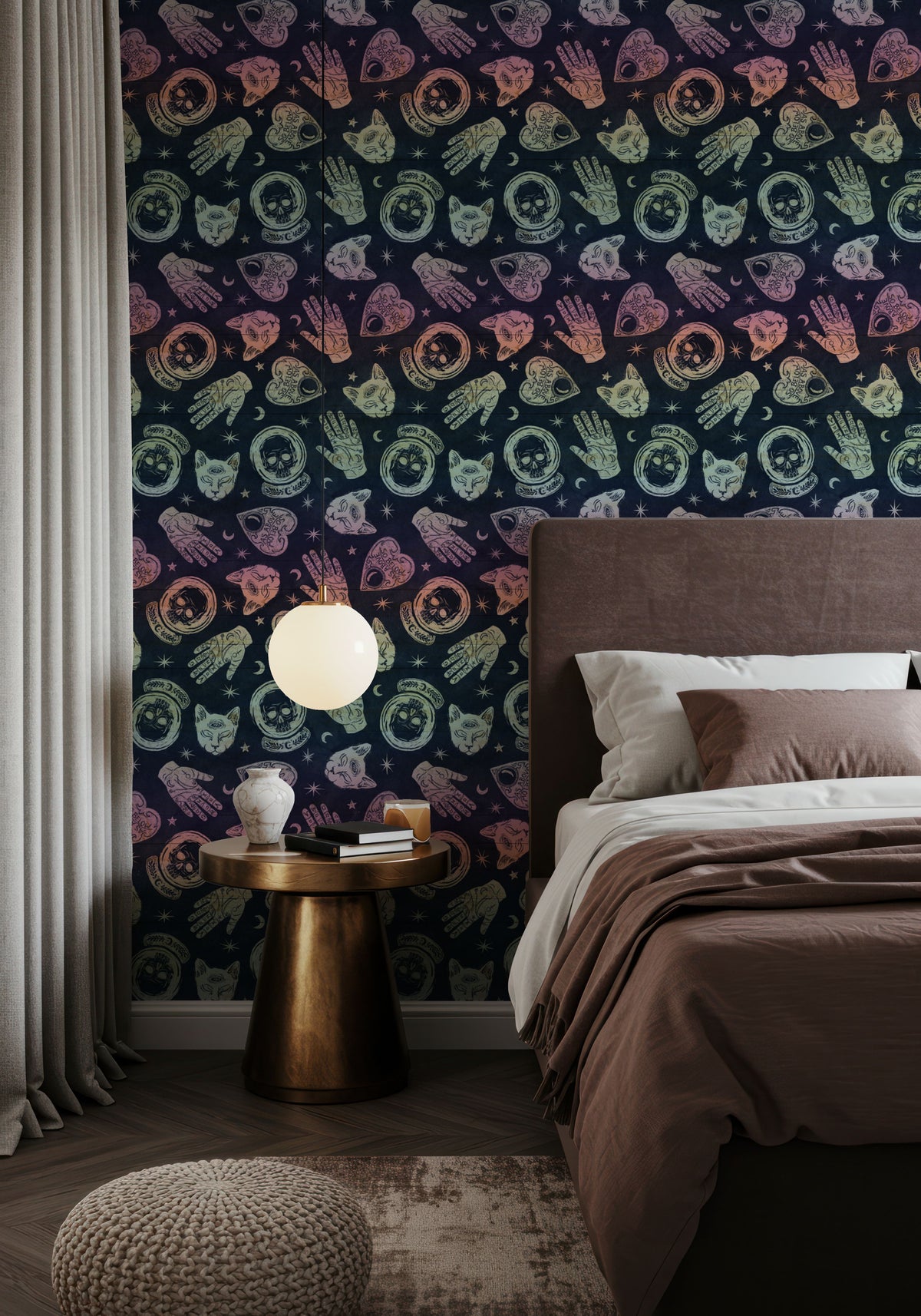 Symbolic Halloween Neon Mural Wallpaper - room preview 03