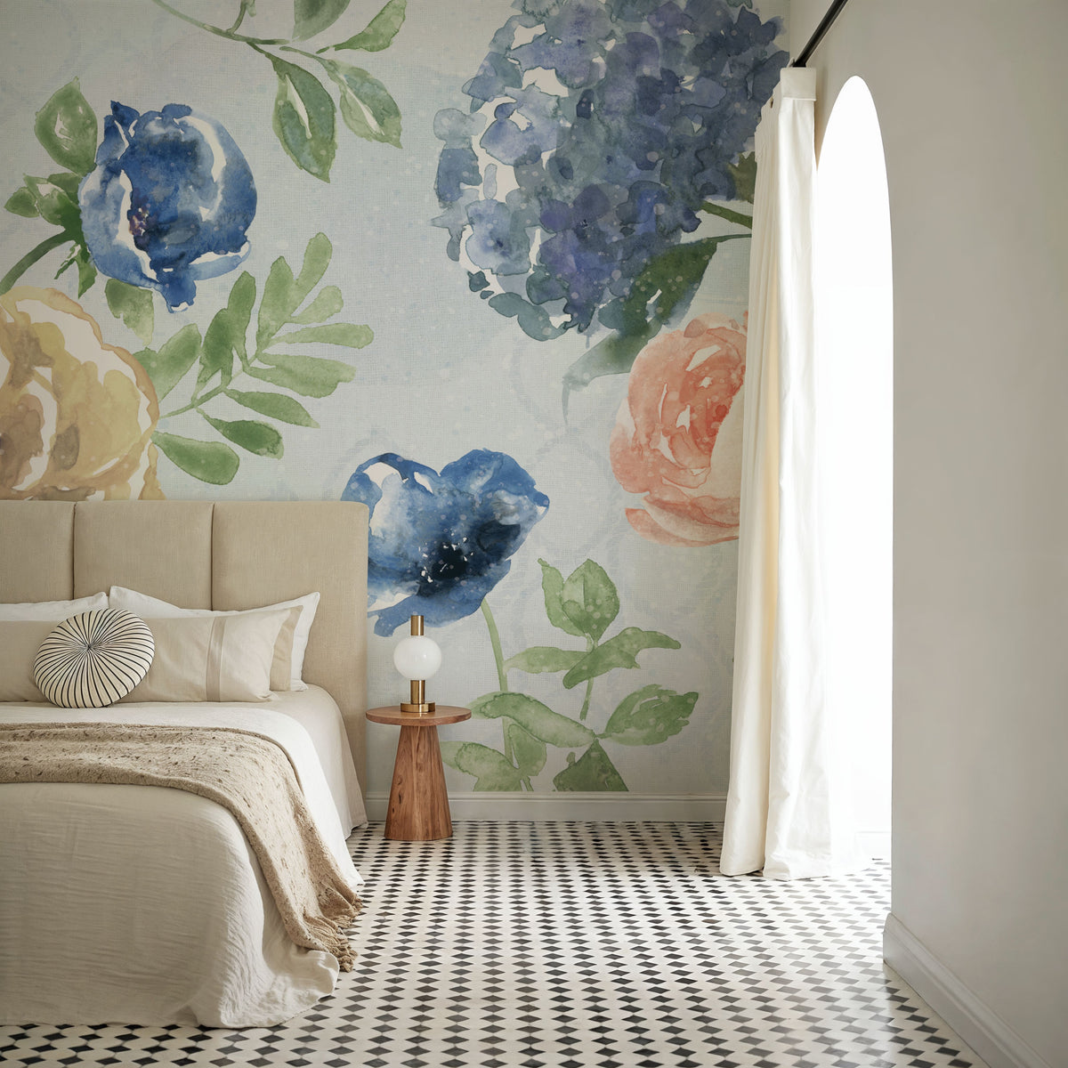 Botanical Coast Blue Mural Wallpaper - room preview 03