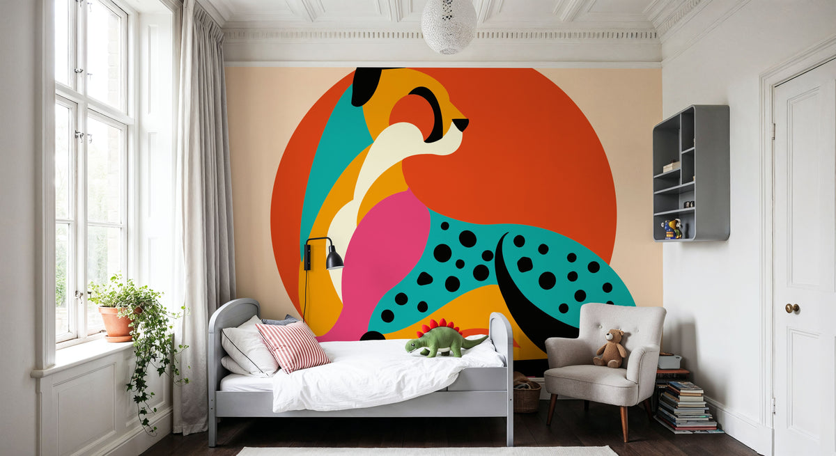 Safari Cat IV Mural Wallpaper - room preview 03