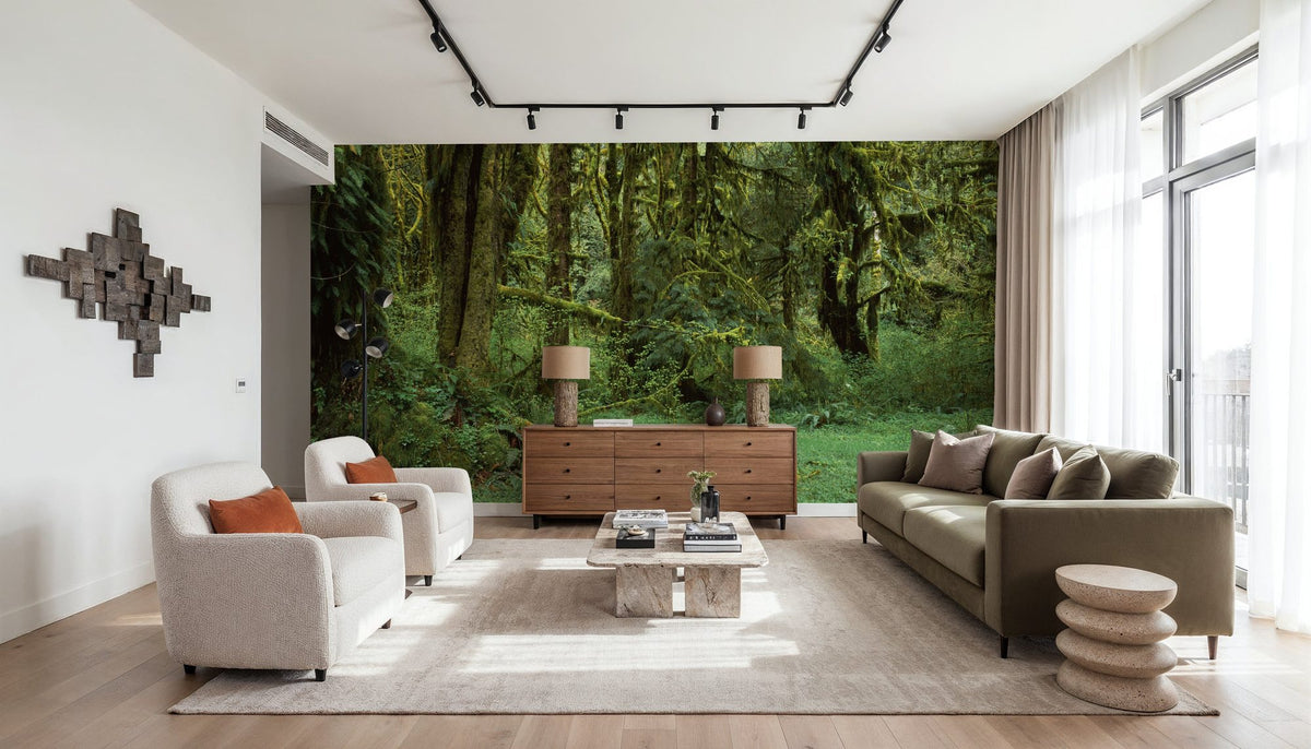 Hoh Rain Forest, Washington State Mural Wallpaper - room preview 03