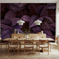 Purple Leaves Mural Wallpaper - room preview 03