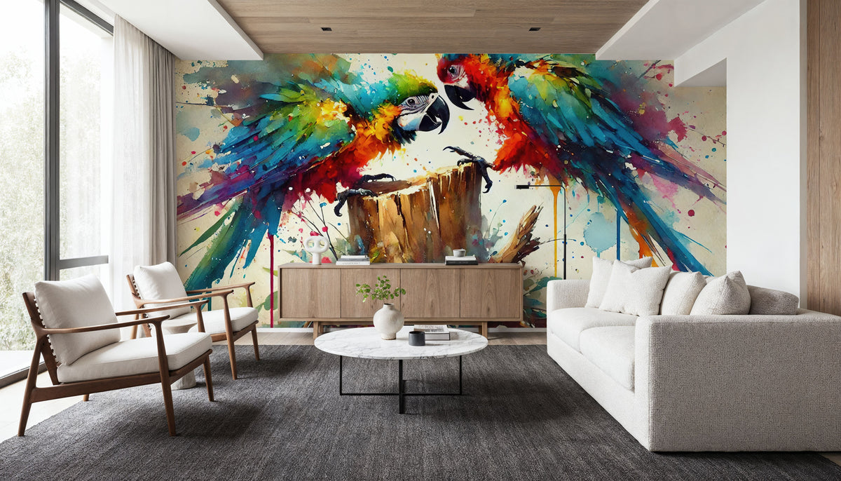 Exotic Birds Fantasy Mural Wallpaper - room preview 03
