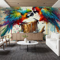 Exotic Birds Fantasy Mural Wallpaper - room preview 03