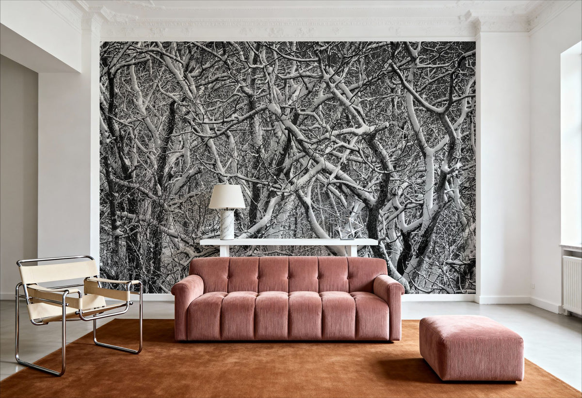 Snow Branches Mural Wallpaper - room preview 03