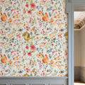 Time to Share Flowers and Pears White Mural Wallpaper - room preview 03