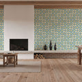 Maritime Tiles Yellow and Blue Mural Wallpaper - room preview 03
