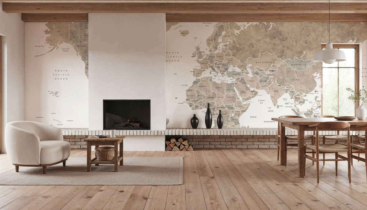 World Map - Abey Mural Wallpaper - room preview 03