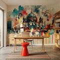 Watercolor Skyline Berlin Mural Wallpaper - room preview 03