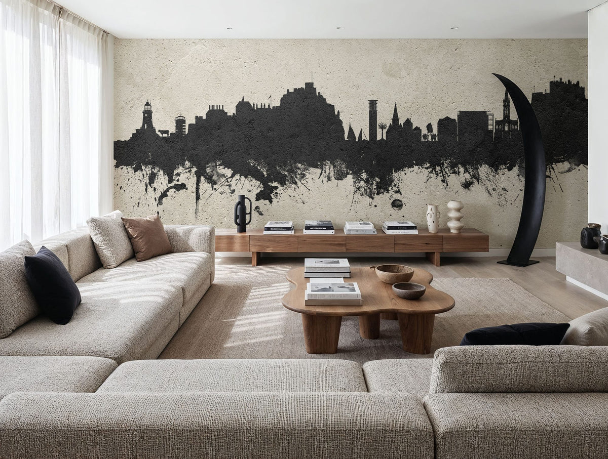 Jersey Channel Islands Skyline Concrete Mural Wallpaper - room preview 03