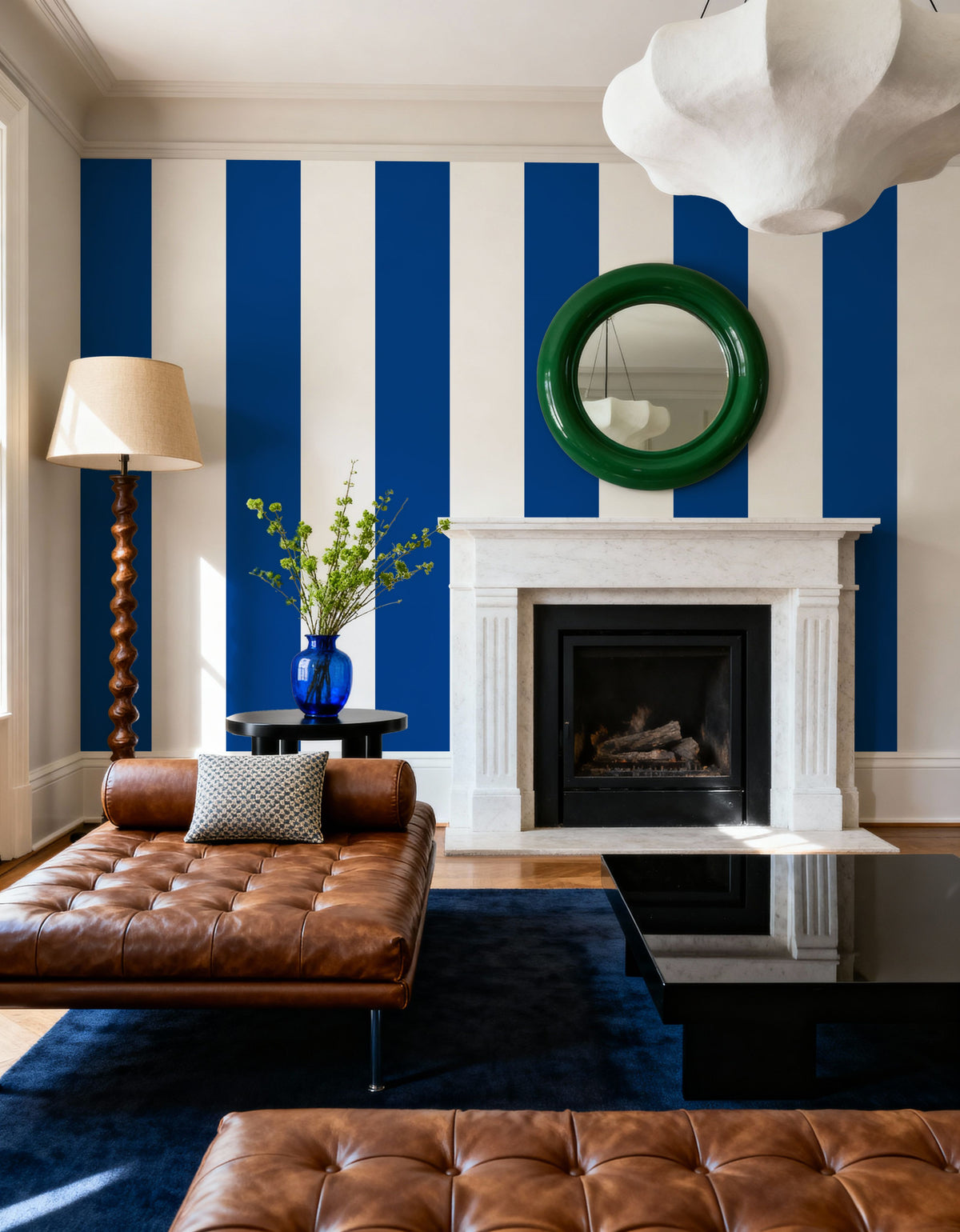 Circus Stripes, Blueberry Mural Wallpaper - room preview 03