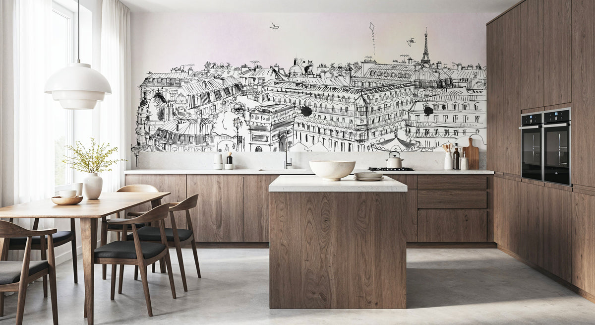 Paris Rooftops Mural Wallpaper - room preview 03