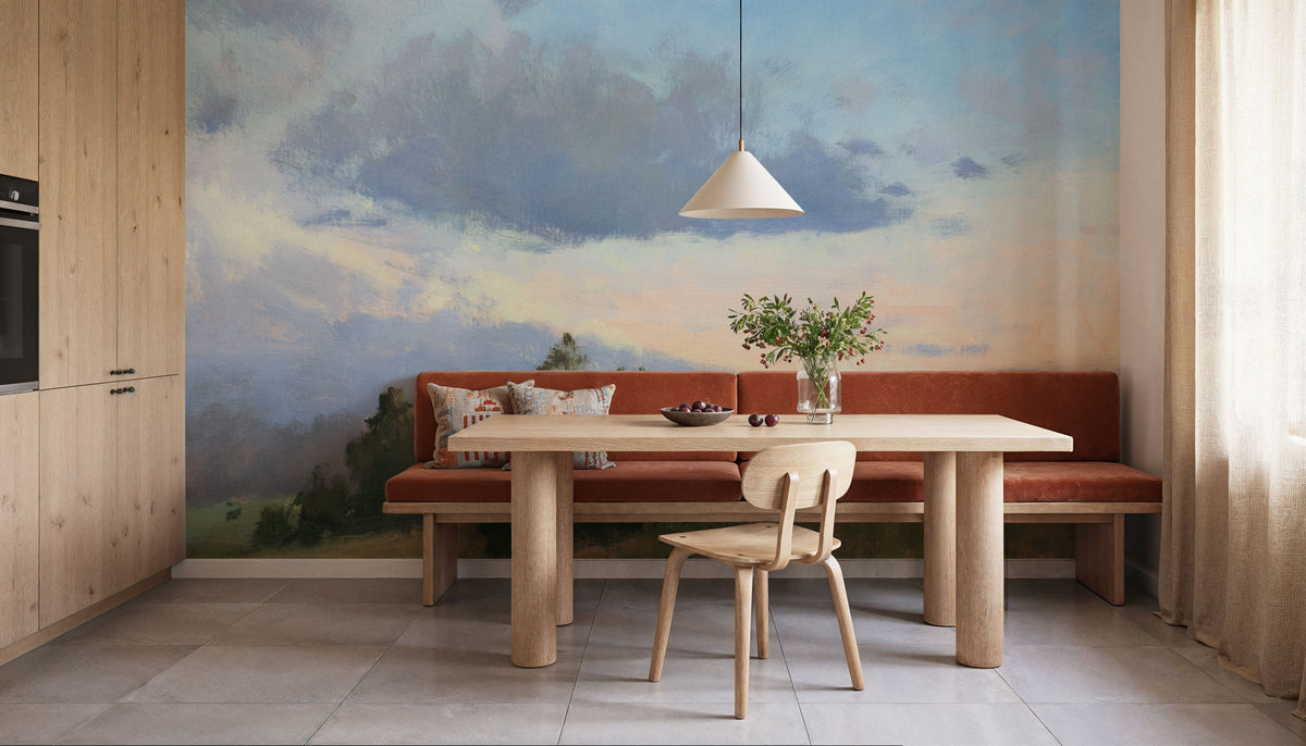 Sunset Across the Field Mural Wallpaper - room preview 03