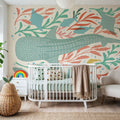 Whale Shark Alert Mural Wallpaper - room preview 03