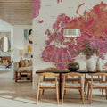 World Map Cities - Tatiana Mural Wallpaper - room preview 03