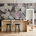 Geometry and Orchids Pink Mural Wallpaper - room preview 03