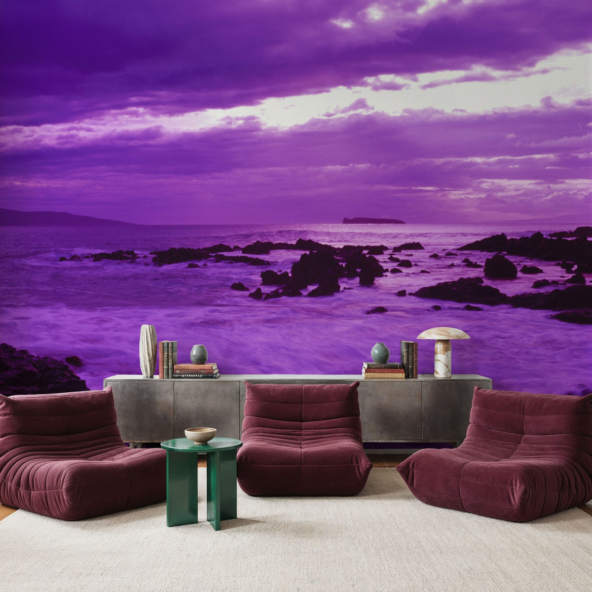 Purple Paradise Cove Mural Wallpaper - room preview 03