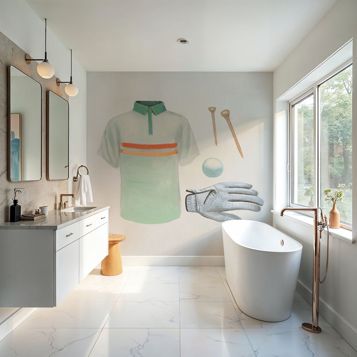 The Fairway IV Mural Wallpaper - Light Tone - room preview 03