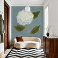 Dusty Blue Hydrangea II Mural Wallpaper - room preview 03