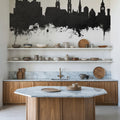Heidelberg Germany Skyline Black & White Mural Wallpaper - room preview 03