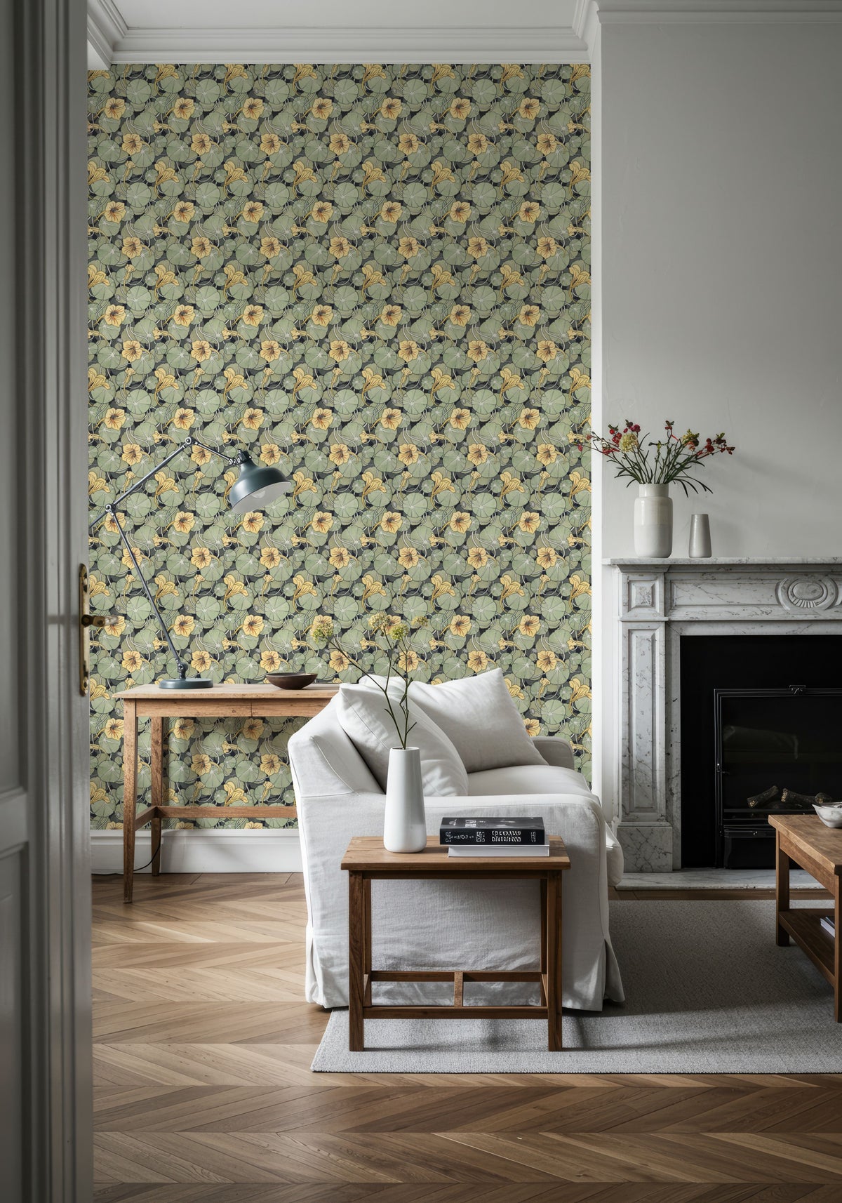 Nasturtium Verdure, Citrus Mural Wallpaper - room preview 03