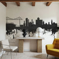 Middlesbrough England Skyline Black & White Mural Wallpaper - room preview 03
